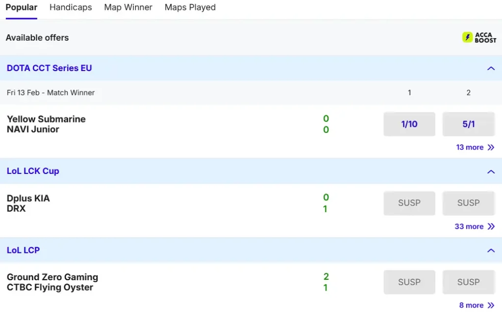 BOYLESports Esport Betting