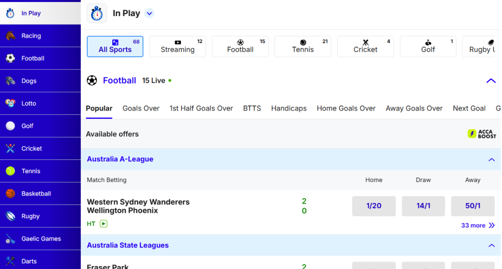 Live In-Play Betting